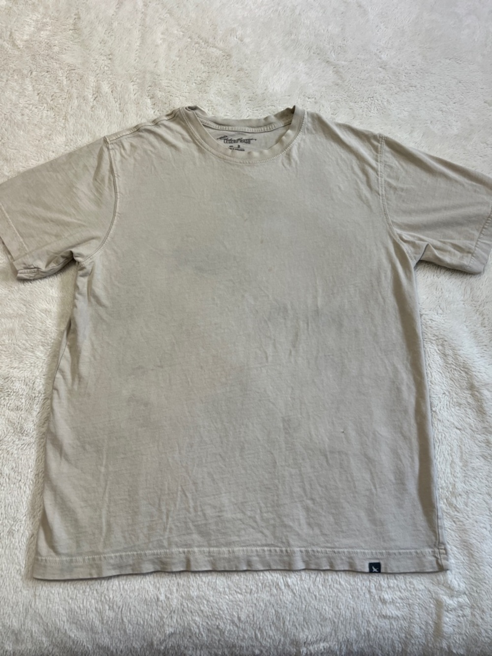 Eddie Bauer Men’s Short-Sleeve Crewneck T-Shirt - Light Beige. Size Medium